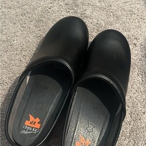 Dansko Black Leather Clogs